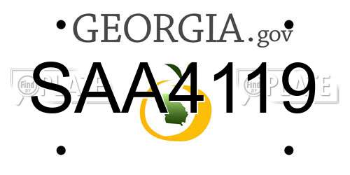 SAA4119 Georgia License Plate