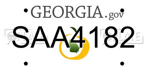 SAA4182 Georgia License Plate