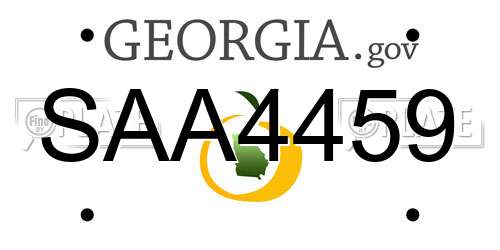 SAA4459 Georgia License Plate