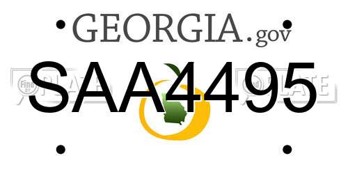 SAA4495 Georgia License Plate