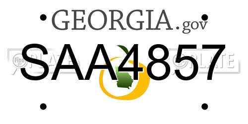 SAA4857 Georgia License Plate