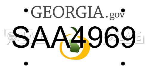 SAA4969 Georgia License Plate