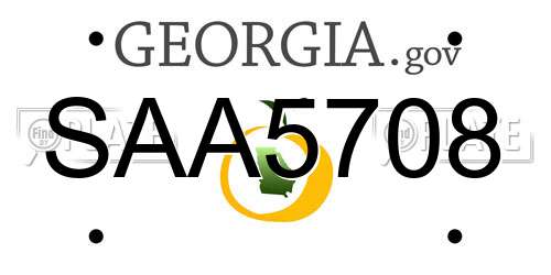 SAA5708 Georgia License Plate