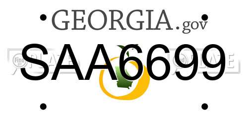 SAA6699 Georgia License Plate
