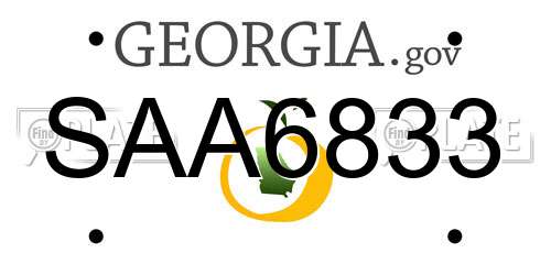 SAA6833 Georgia License Plate