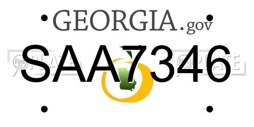 SAA7346 Georgia License Plate