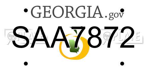 SAA7872 Georgia License Plate