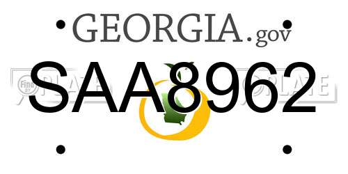SAA8962 Georgia License Plate