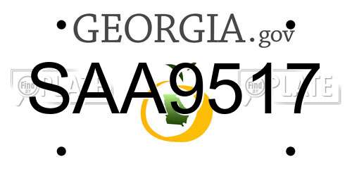 SAA9517 Georgia License Plate