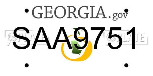 SAA9751 Georgia License Plate