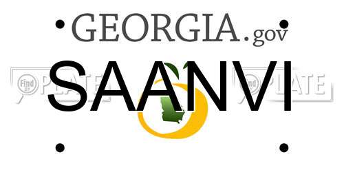 SAANVI Georgia License Plate