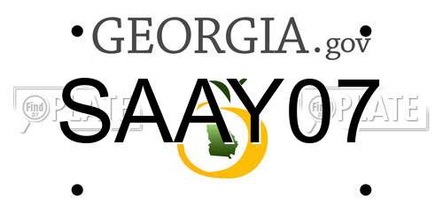 SAAY07 Georgia License Plate
