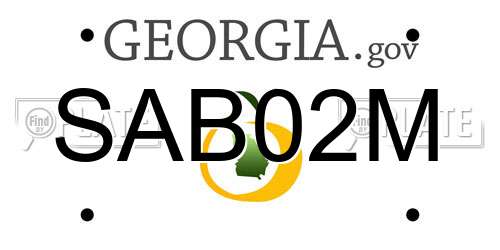 SAB02M Georgia License Plate