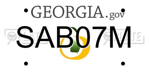 SAB07M Georgia License Plate