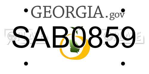 SAB0859 Georgia License Plate