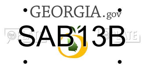 SAB13B Georgia License Plate