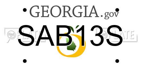 SAB13S Georgia License Plate