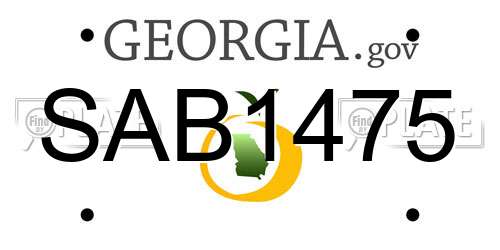 SAB1475 Georgia License Plate