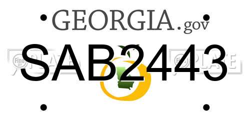 SAB2443 Georgia License Plate