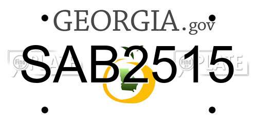 SAB2515 Georgia License Plate