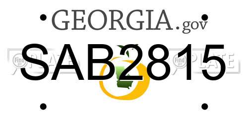SAB2815 Georgia License Plate