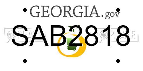 SAB2818 Georgia License Plate