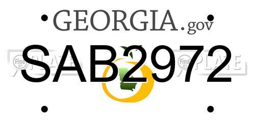 SAB2972 Georgia License Plate