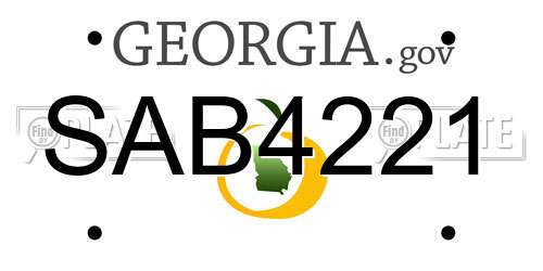SAB4221 Georgia License Plate