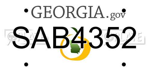 SAB4352 Georgia License Plate