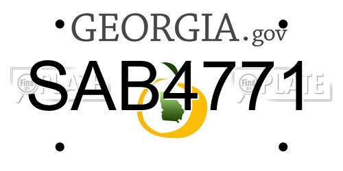 SAB4771 Georgia License Plate