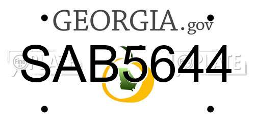 SAB5644 Georgia License Plate