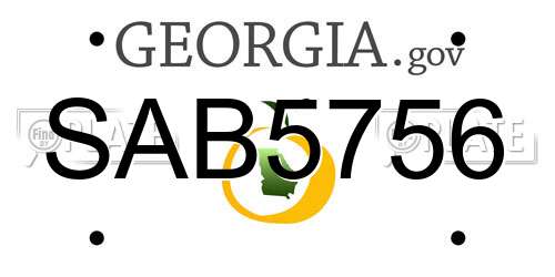 SAB5756 Georgia License Plate