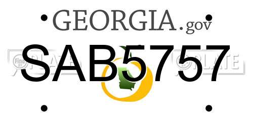 SAB5757 Georgia License Plate