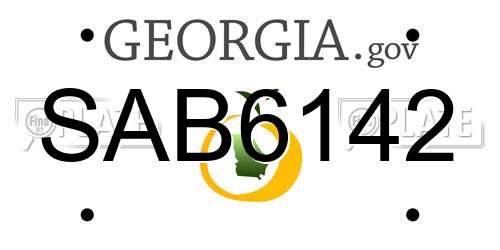 SAB6142 Georgia License Plate