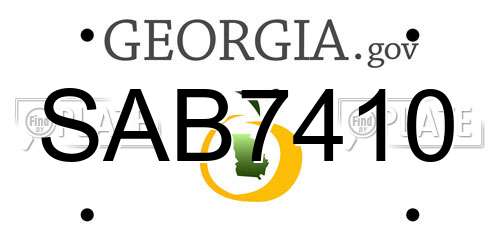 SAB7410 Georgia License Plate