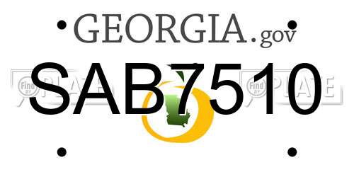 SAB7510 Georgia License Plate