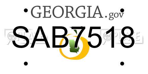 SAB7518 Georgia License Plate