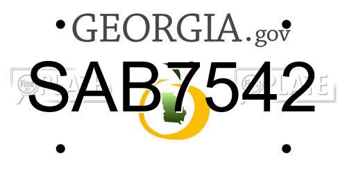 SAB7542 Georgia License Plate