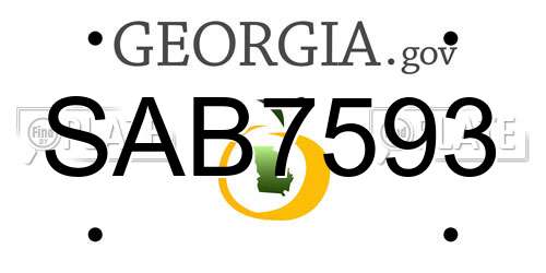 SAB7593 Georgia License Plate
