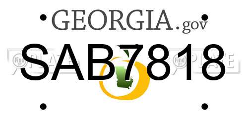 SAB7818 Georgia License Plate