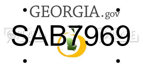 SAB7969 Georgia License Plate