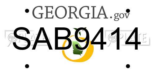 SAB9414 Georgia License Plate