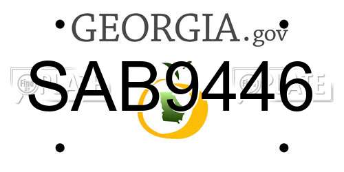 SAB9446 Georgia License Plate