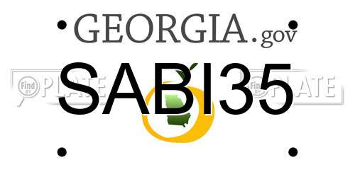 SABI35 Georgia License Plate
