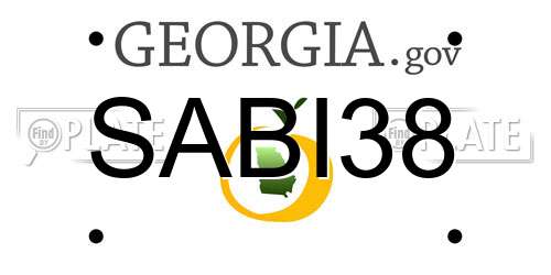 SABI38 Georgia License Plate
