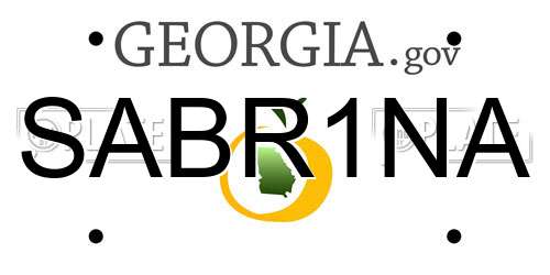SABR1NA Georgia License Plate