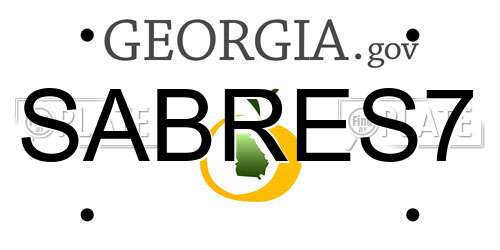 SABRES7 Georgia License Plate