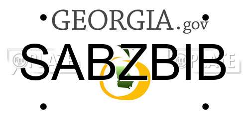 SABZBIB Georgia License Plate