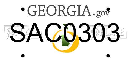 SAC0303 Georgia License Plate