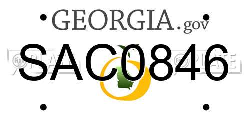 SAC0846 Georgia License Plate